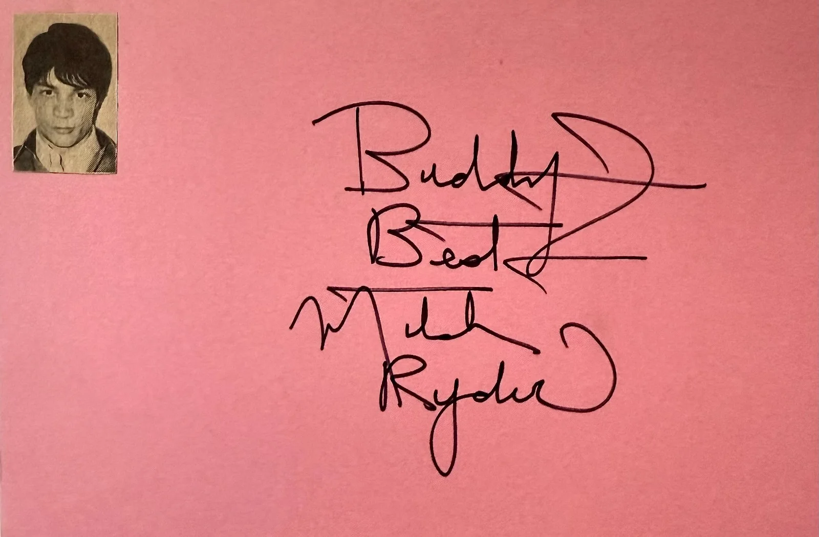 MITCH RYDER Autograph Signed INDEX CARD Devil With The Blue Dress DETROIT WHEELS, image 3