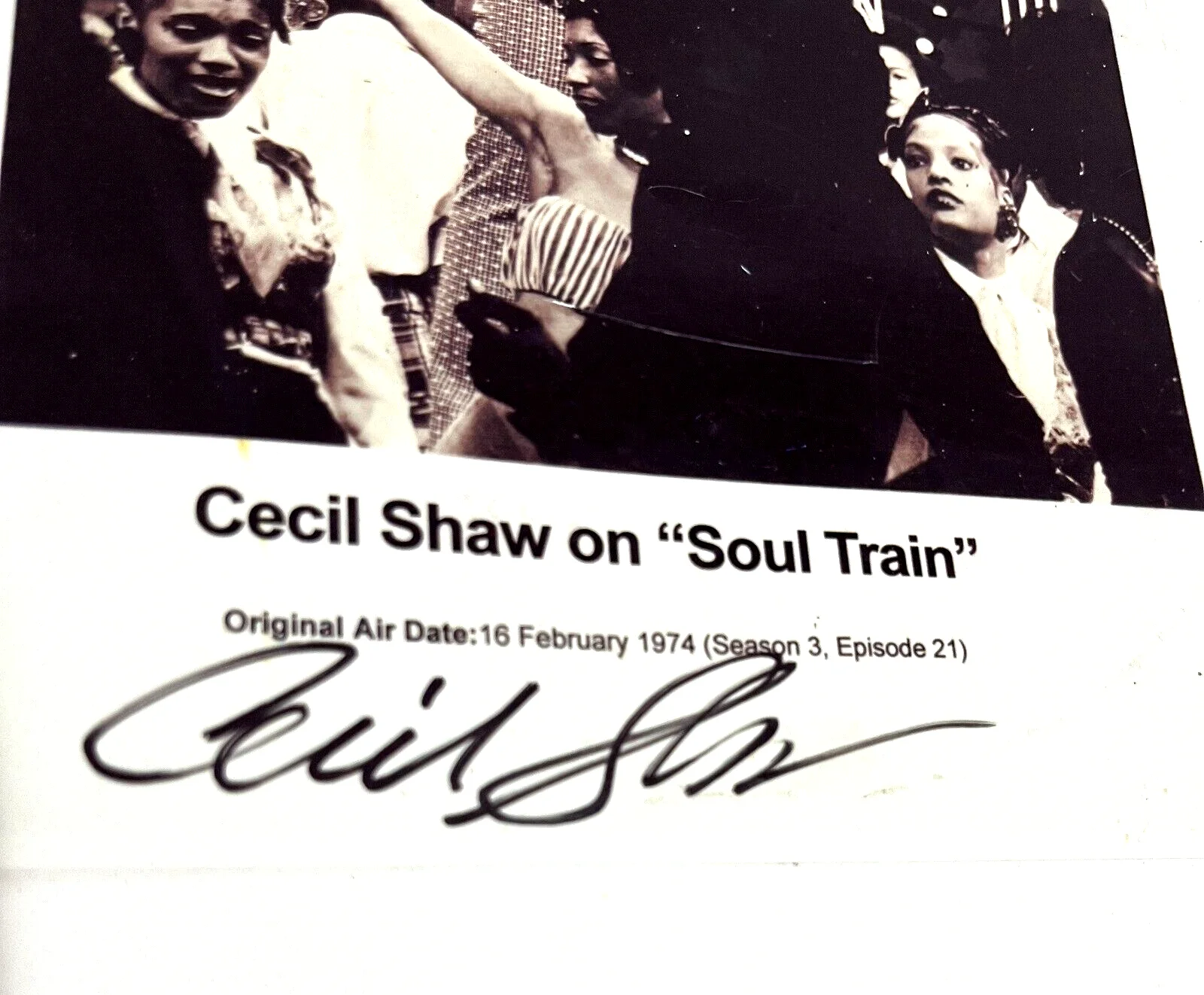 CECIL SHAW Soul Train Motown Kashmere High Houston Texas Signed B/W Photo 1974, изображение 2