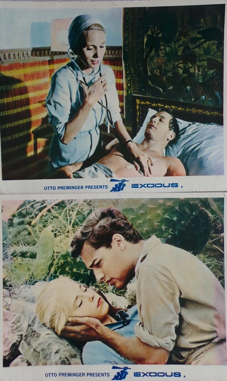 1960 LOBBY CARDS 10" x 8" - 'EXODUS' - Paul Newman - Peter Lawford, image 2