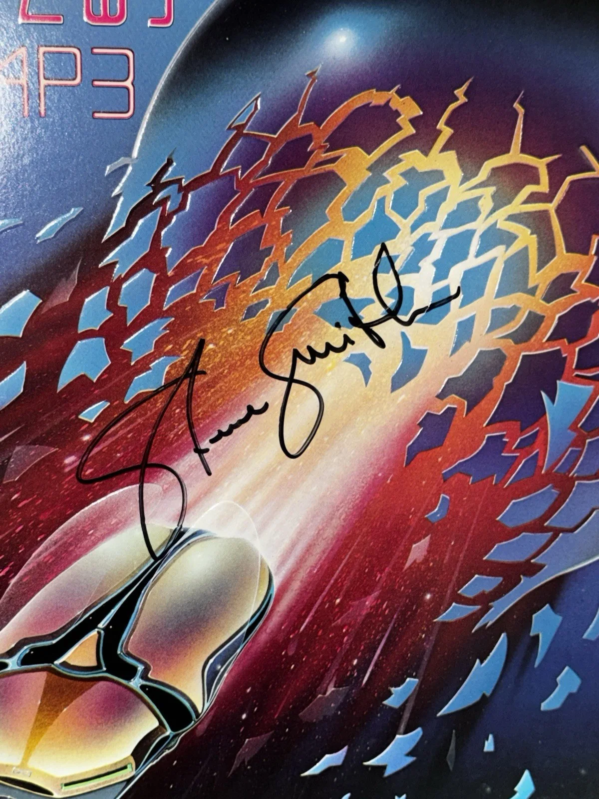 Steve Smith Journey Drummer Signed Steve Smith Auto ESCAPE LP Vinyl Album, изображение 2