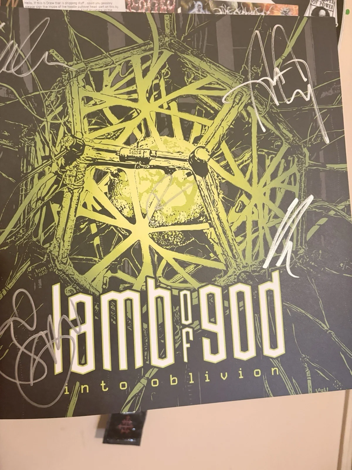 Lamb of God Into Oblivion Autographed Original Vinyl Record, изображение 2