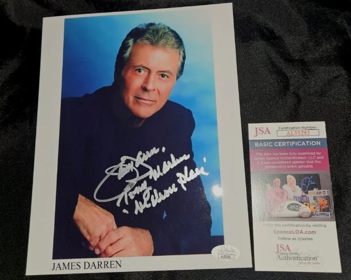 James Darren — JAMES DARREN MELROSE PLACE TONY MARLIN SIGNED 8x10 GLOSSY PHOTO JSA ACTOR SINGER
