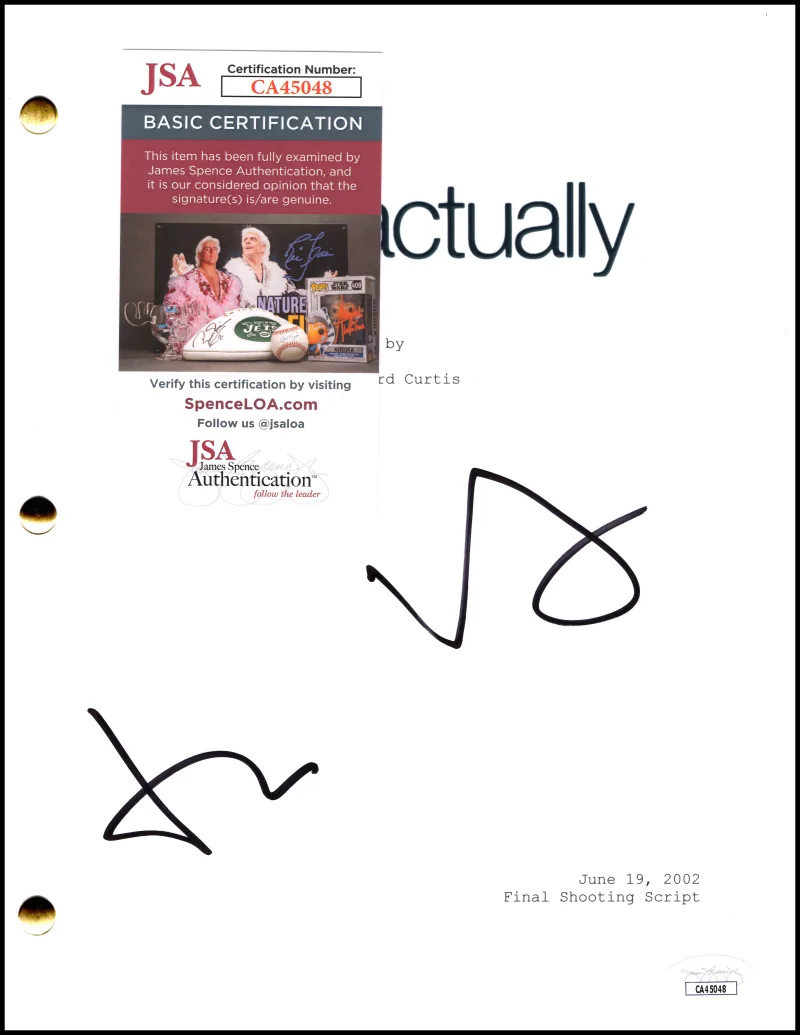 Hugh Grant — Hugh Grant Signed Autograph Love Actually Full Movie Script Screenplay JSA COA, image 2