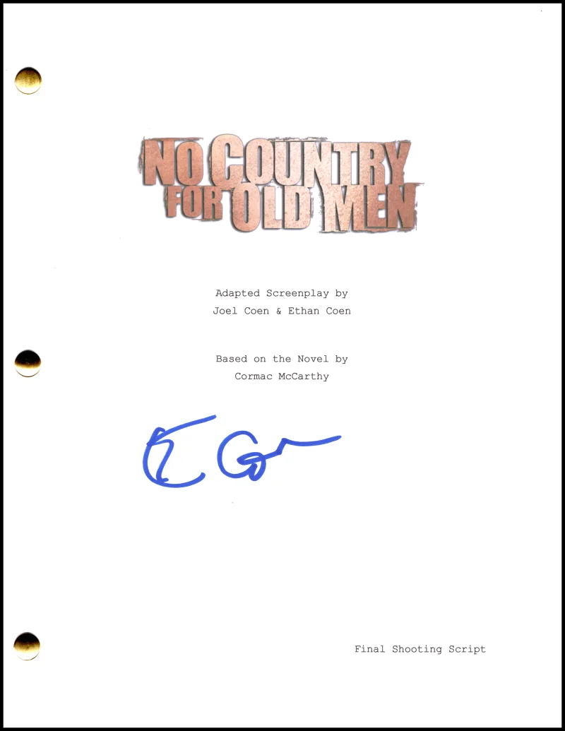 Ethan Coen — Ethan Coen Signed Autograph No Country For Old Men Full Movie Script Screenplay