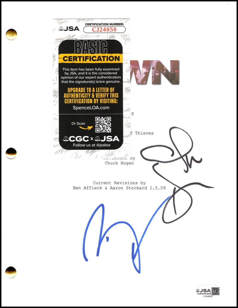 Ben Affleck, Jon Hamm — Ben Affleck & Jon Hamm Signed Autograph The Town Full Script Screenplay JSA COA, image 2