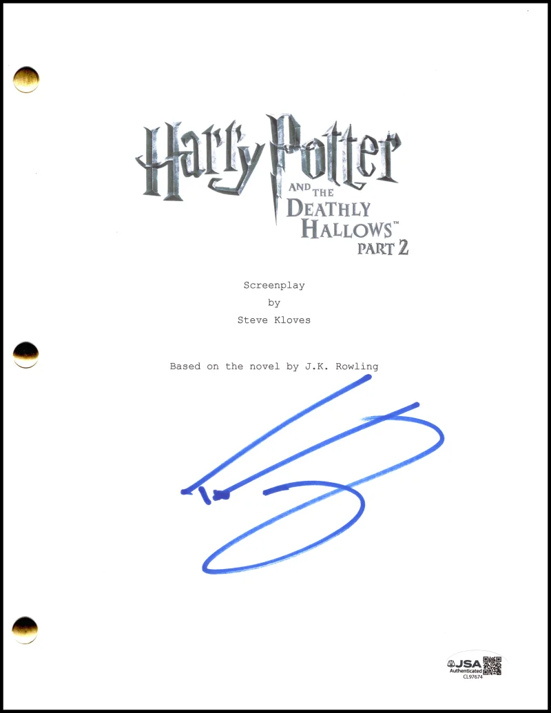 Tom Felton — Tom Felton Signed Autograph Harry Potter Deathly Hallows 2 Movie Script JSA COA