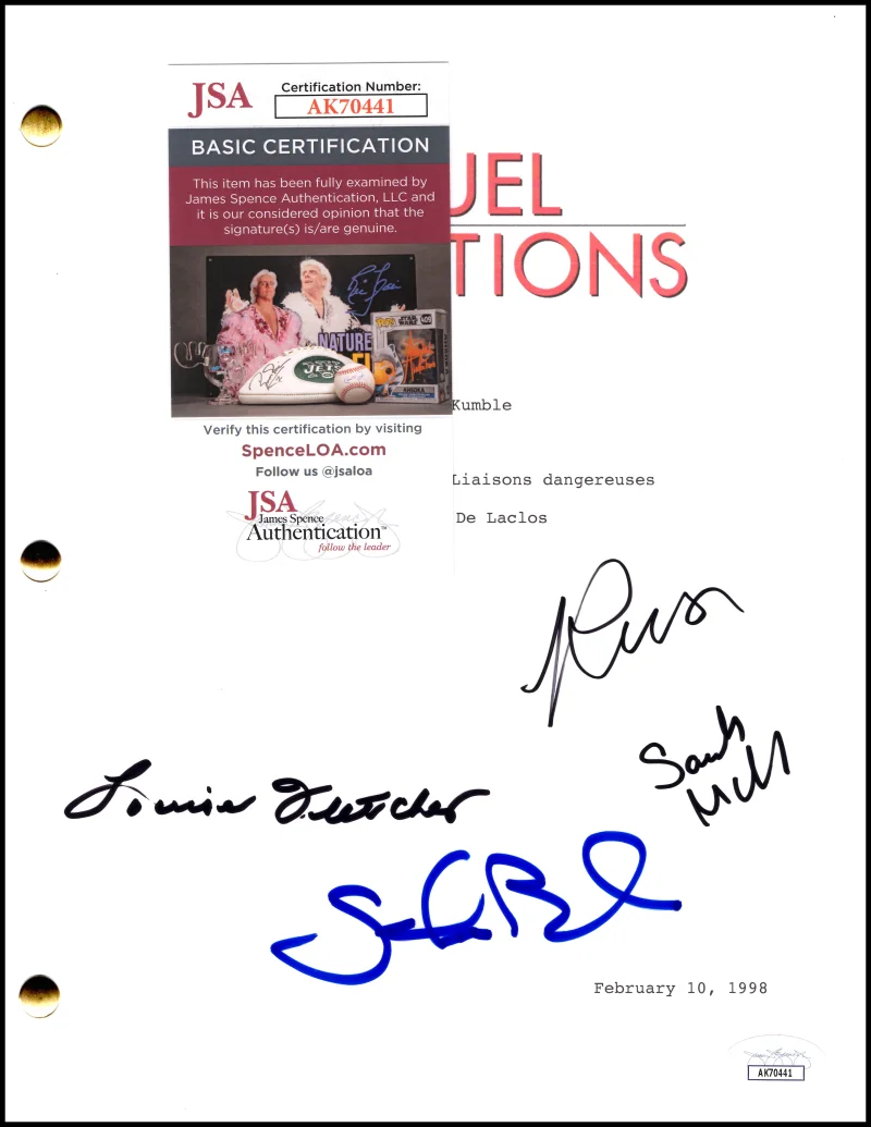 Selma Blair, Louise Fletcher, Sarah Michelle Gellar, Reese Wither — Cruel Intentions Cast Signed Autograph Script - Sarah Michelle Gellar +3 JSA COA, image 2