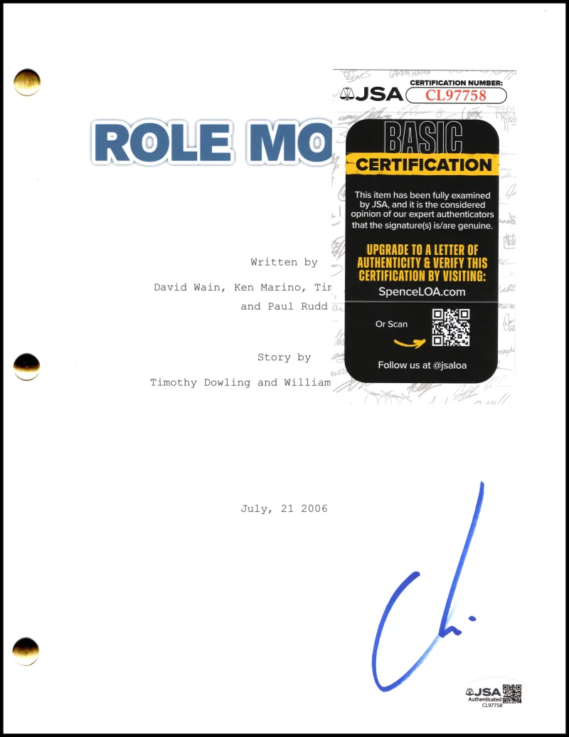 Christopher Mintz-Plasse — Christopher Mintz-Plasse Signed Autograph Role Models Script Screenplay JSA COA, image 2