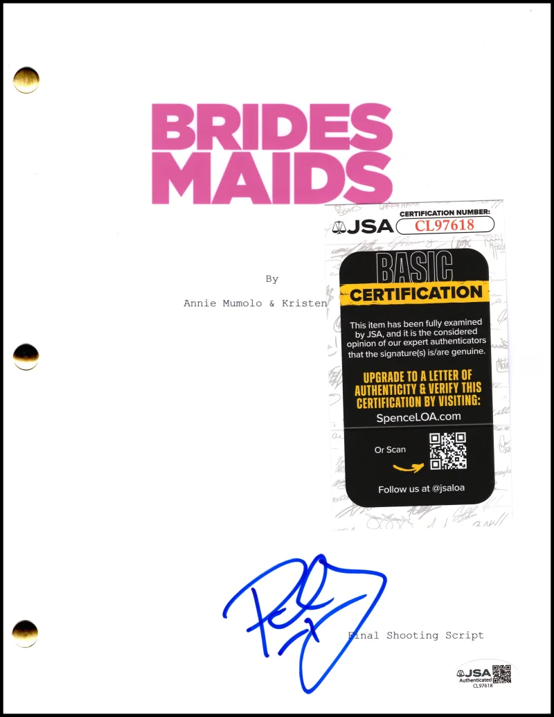 Paul Feig — Paul Feig Signed Autograph Bridesmaids Full Movie Script Screenplay w/ JSA COA, image 2