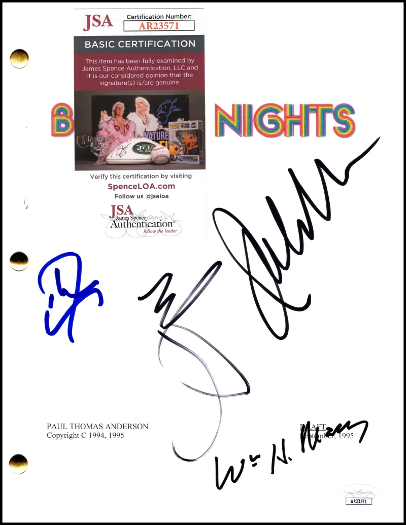 Don Cheadle, William H Macy, Julianne Moore, Mark Wahlberg — Boogie Nights Cast Signed Autograph Script Screenplay - Mark Wahlberg +3 JSA COA, image 2