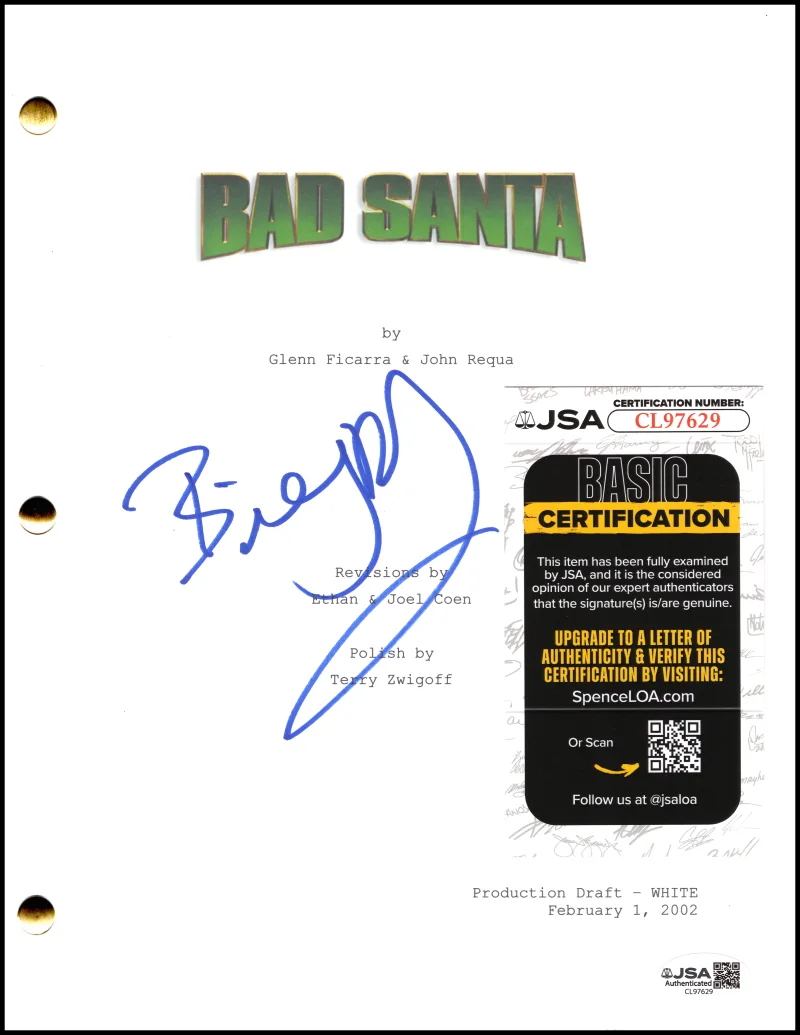 Billy Bob Thornton — Billy Bob Thornton Signed Autograph Bad Santa Movie Script Screenplay w/ JSA COA, image 2