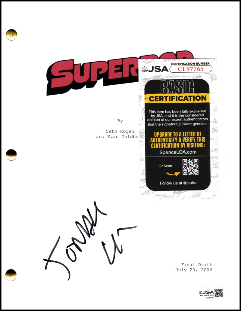 Jonah Hill — Jonah Hill Signed Autograph Superbad Full Movie Script Screenplay w/ JSA COA, изображение 2