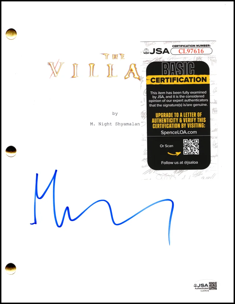 M Night Shyamalan — M Night Shyamalan Signed Autograph The Village Movie Script Screenplay - JSA COA, изображение 2