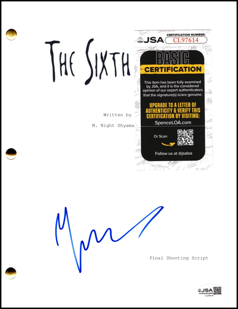 M Night Shyamalan — M Night Shyamalan Signed Autograph Sixth Sense Movie Script Screenplay - JSA COA, image 2