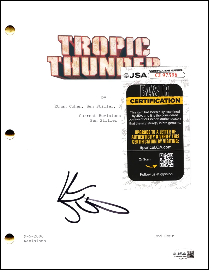 Ben Stiller — Ben Stiller Signed Autograph Tropic Thunder Full Movie Script Screenplay JSA COA, image 2