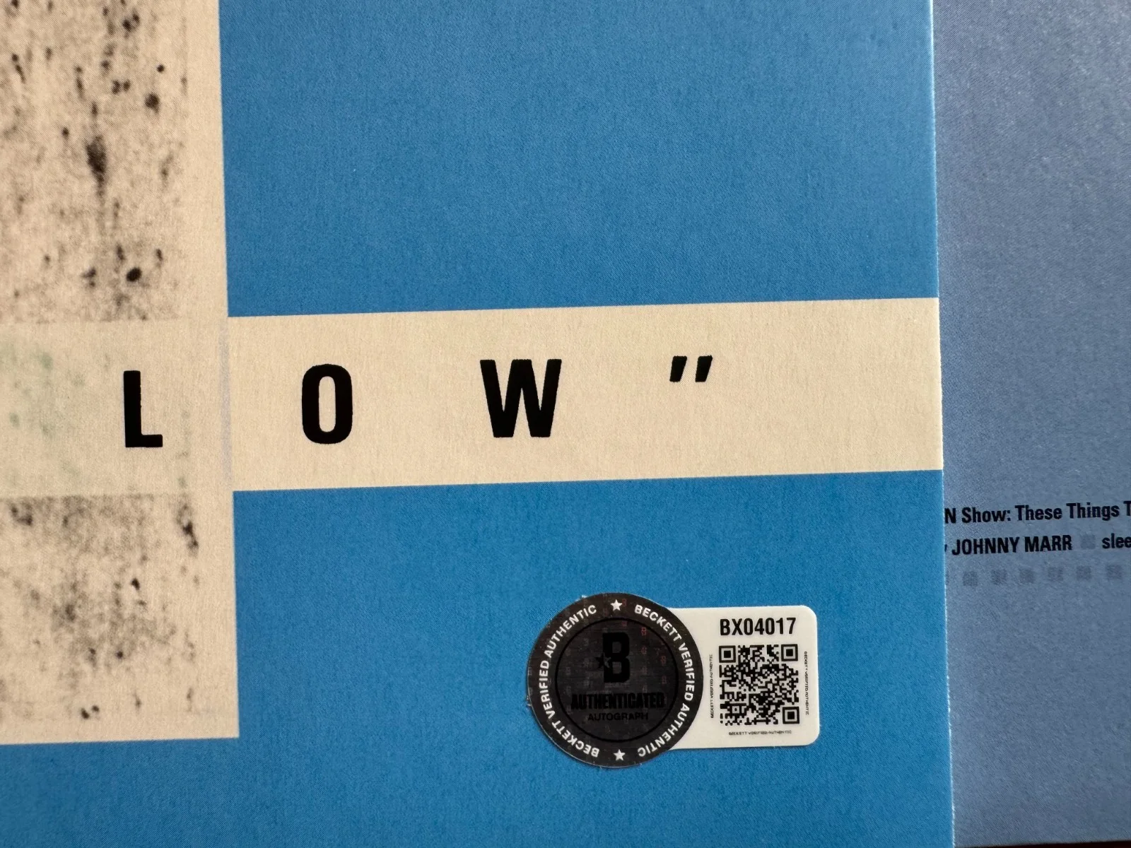 Johnny Marr Signed Autographed Vinyl LP Hatful of Hollow The Smiths Beckett COA, изображение 2