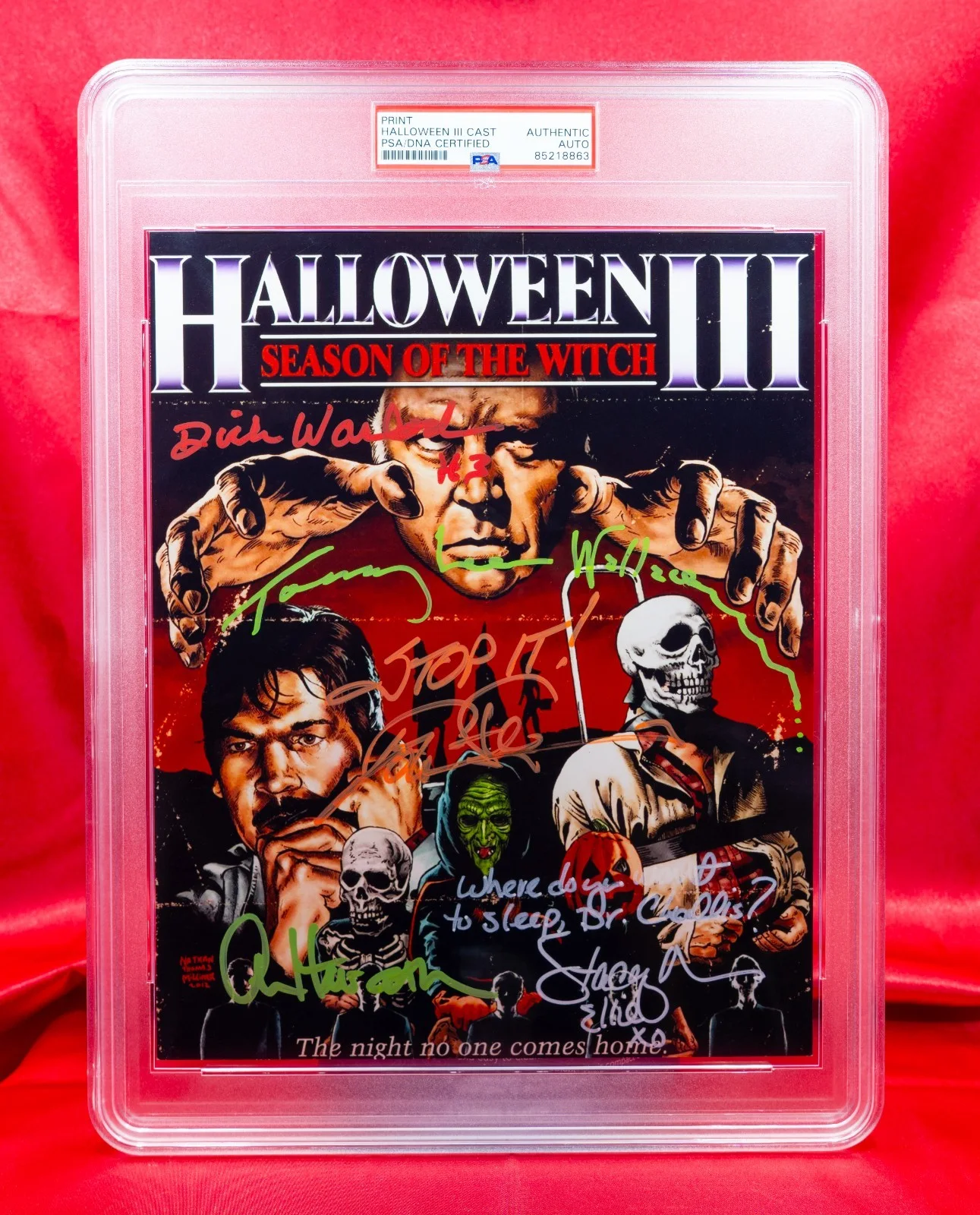 Multiple — PSA Signed Halloween III 8x10 Photo | WALLACE, WARLOCK, ATKINS, HOWARTH, NELKIN!