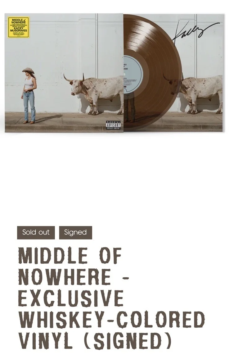 Kacey Musgraves — ❤️Kacey Musgraves Middle Of Nowhere Whiskey Vinyl SIGNED+LE Picture Disk+Posters