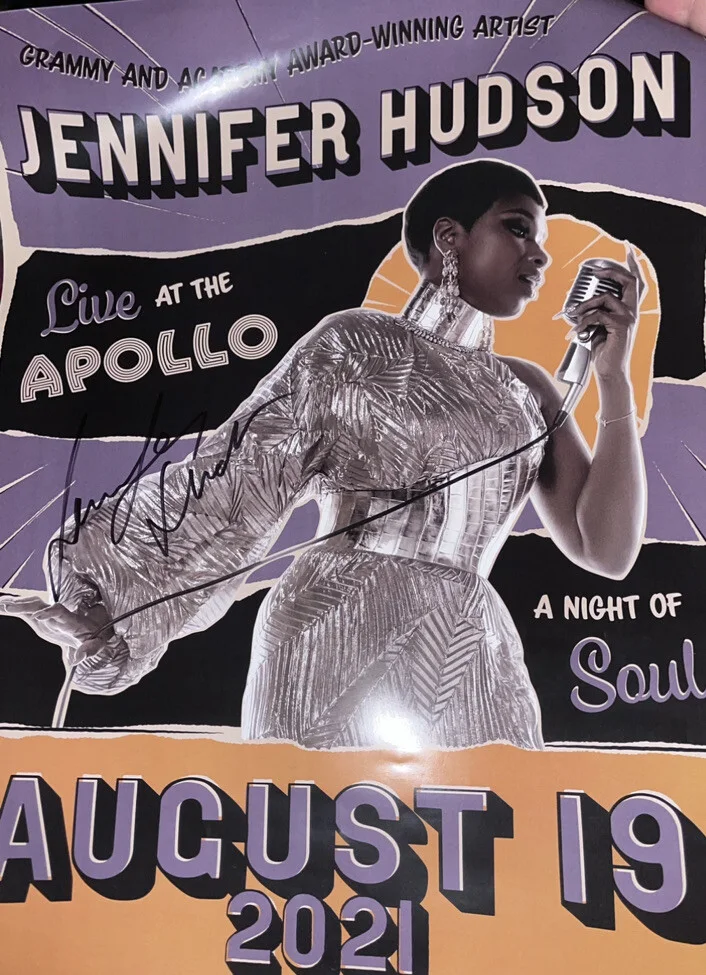 Jennifer Hudson apollotheatre signed Vip official poster respect Aretha Franklin, изображение 2