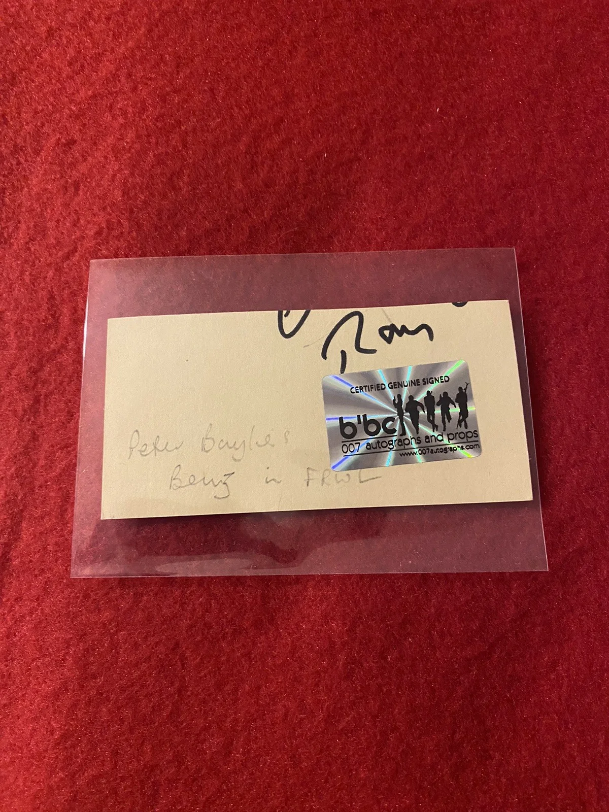 James Bond Autograph- Peter Bayliss Agent Benz In “From Russia With Love”. RARE!, изображение 3