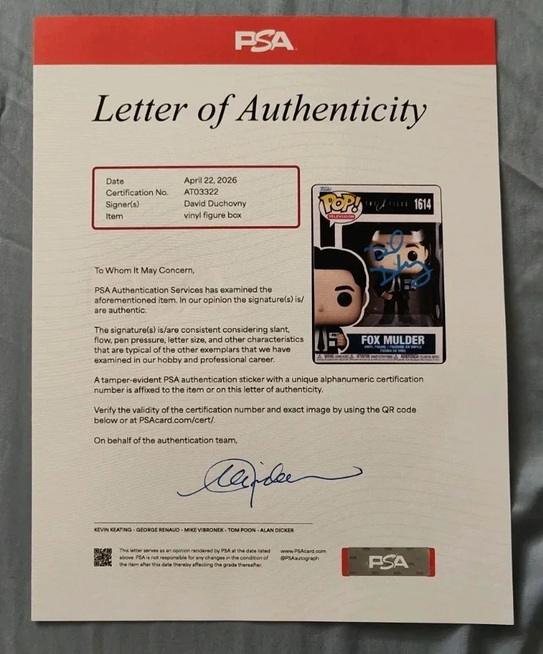 David Duchovny — SIGNED David Duchovny FOX MULDER X-Files Funko Pop #1614 PSA Certificate & Case, изображение 2
