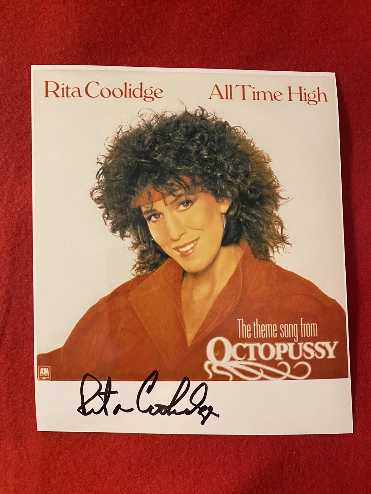 James Bond Autograph 8x10 Rita Coolidge Singer “All Time High” From “Octopussy”., изображение 3