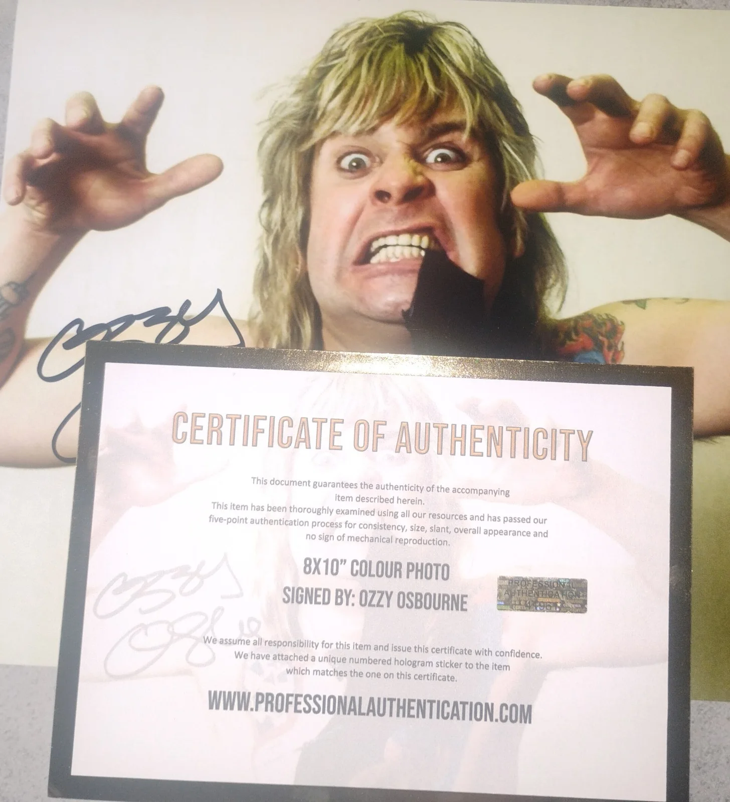 Ozzy Osbourne Hand Signed 8x10 Photo COA - NO US TARIFFS, image 4