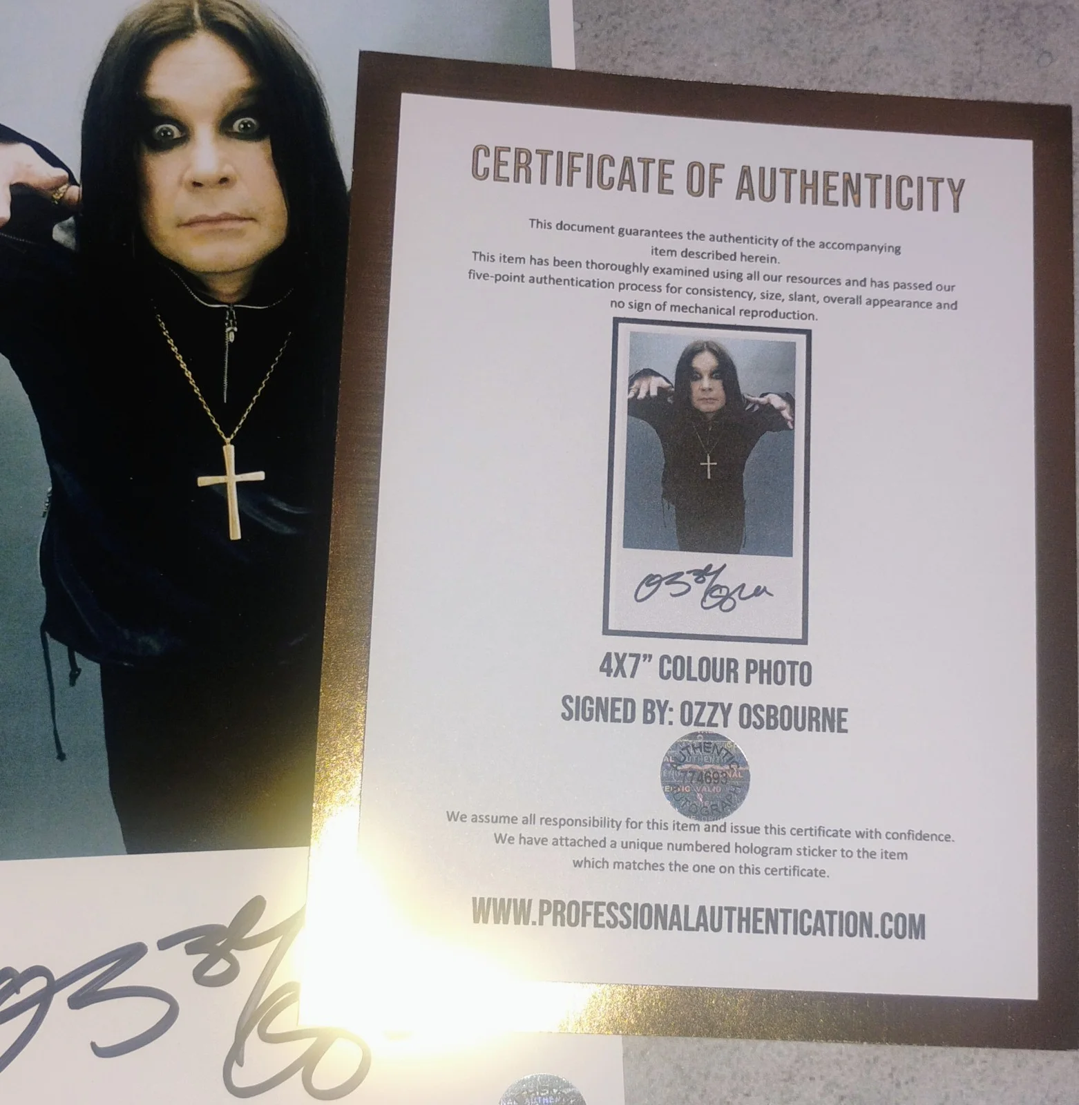 Ozzy Osbourne Hand Signed Photo COA - NO US TARIFFS, image 4