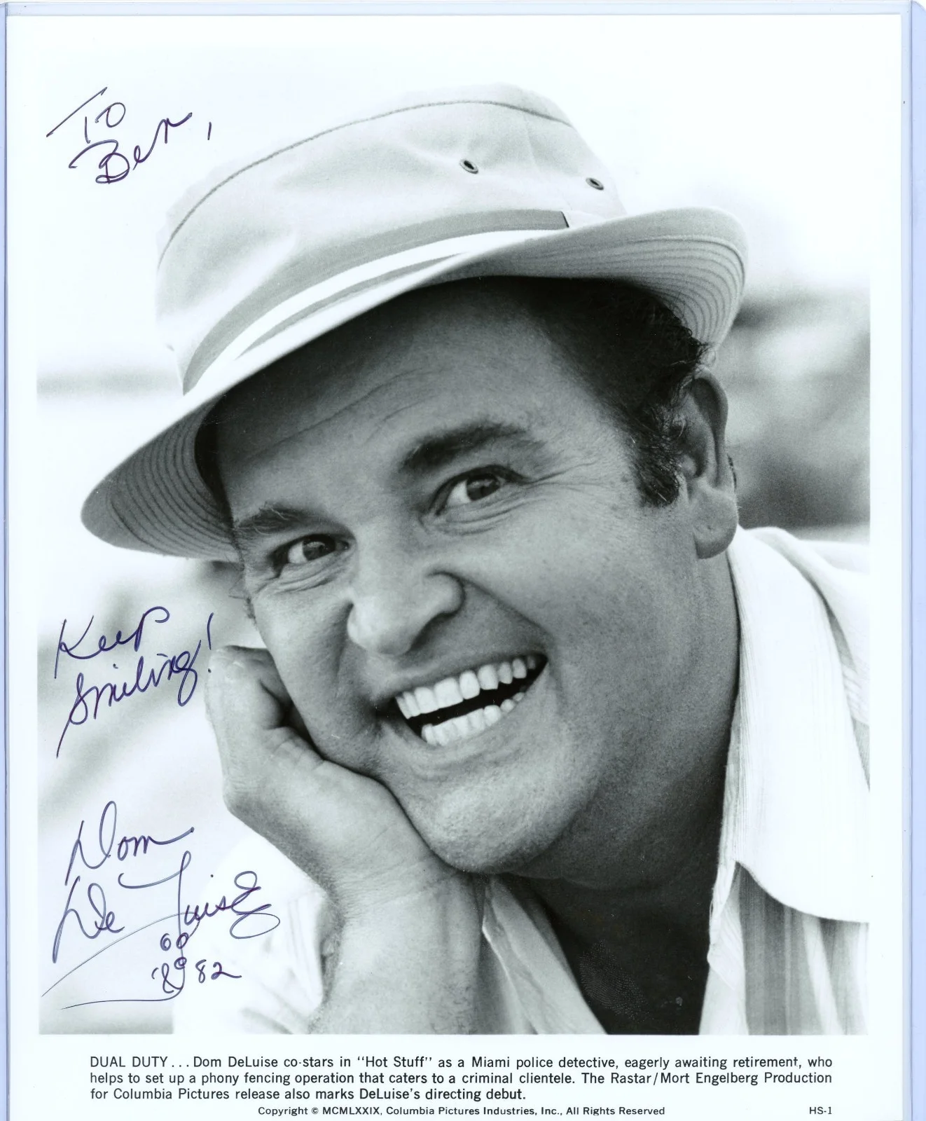 Dom DeLuise — Dom DeLuise Actor Signed Photo Hand Drawn Sketch, image 2