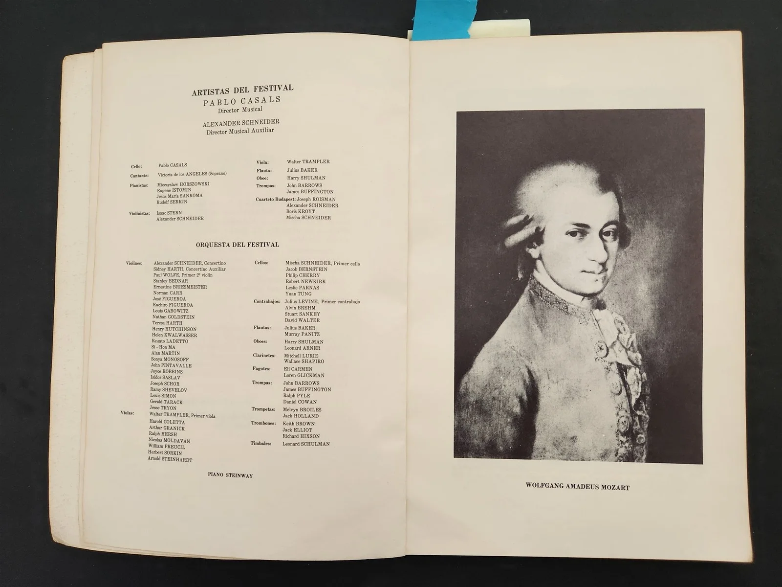 1958 vintage FESTIVAL CASALS w SIGNATURES san juan de puerto rico concert BOOK, изображение 5