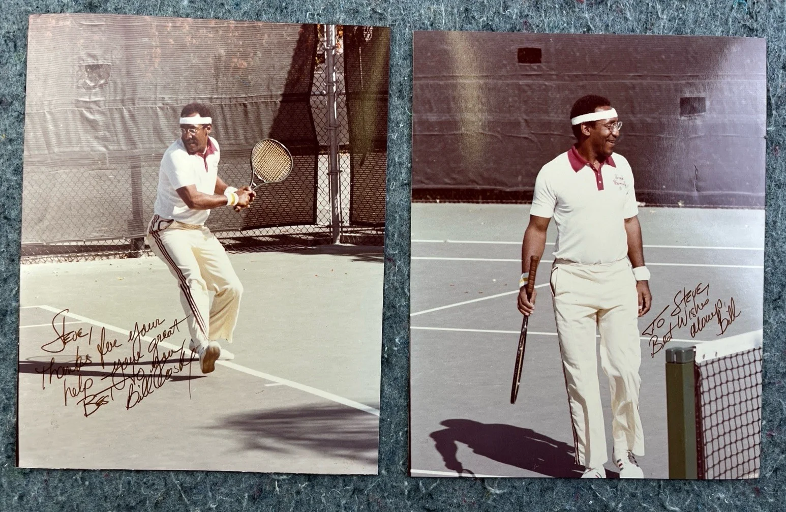Bill Cosby — Bill Cosby Signed 8x10 Photo Lot of 2 Tennis Autographed Vintage