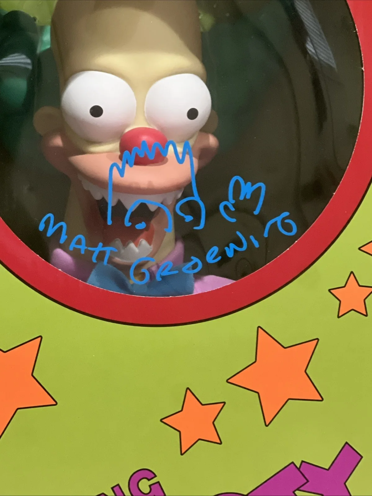 Matt Groening — Matt Groening Signed Talking Krusty Doll With Bart Simpson Sketch Beckett COA, image 2