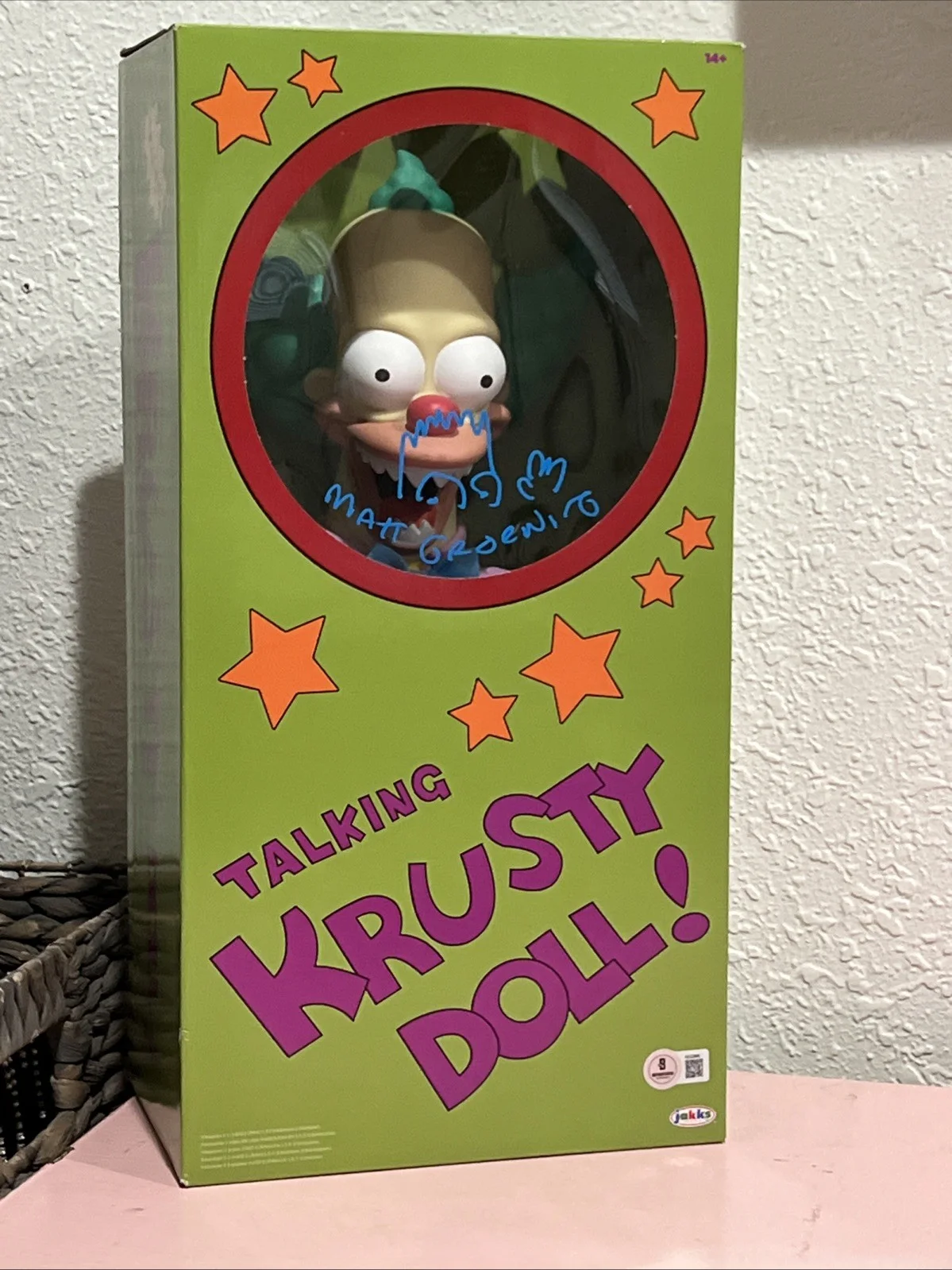 Matt Groening — Matt Groening Signed Talking Krusty Doll With Bart Simpson Sketch Beckett COA, image 3