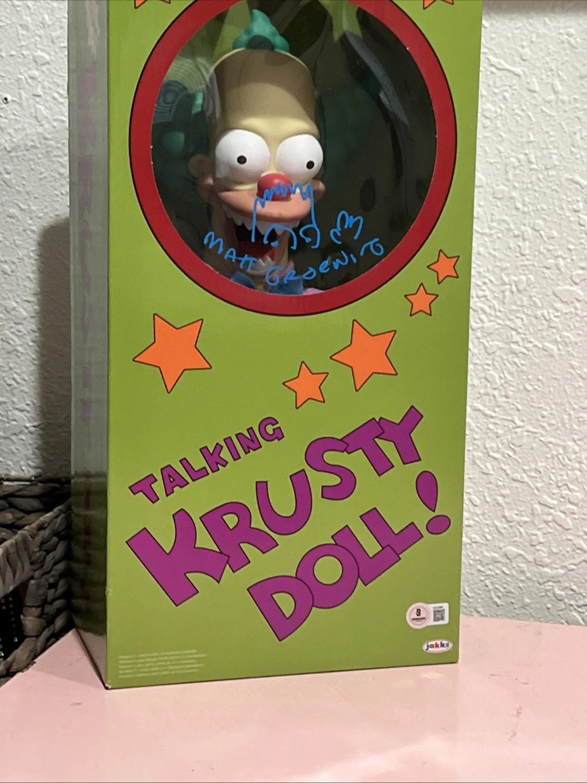 Matt Groening — Matt Groening Signed Talking Krusty Doll With Bart Simpson Sketch Beckett COA, image 5