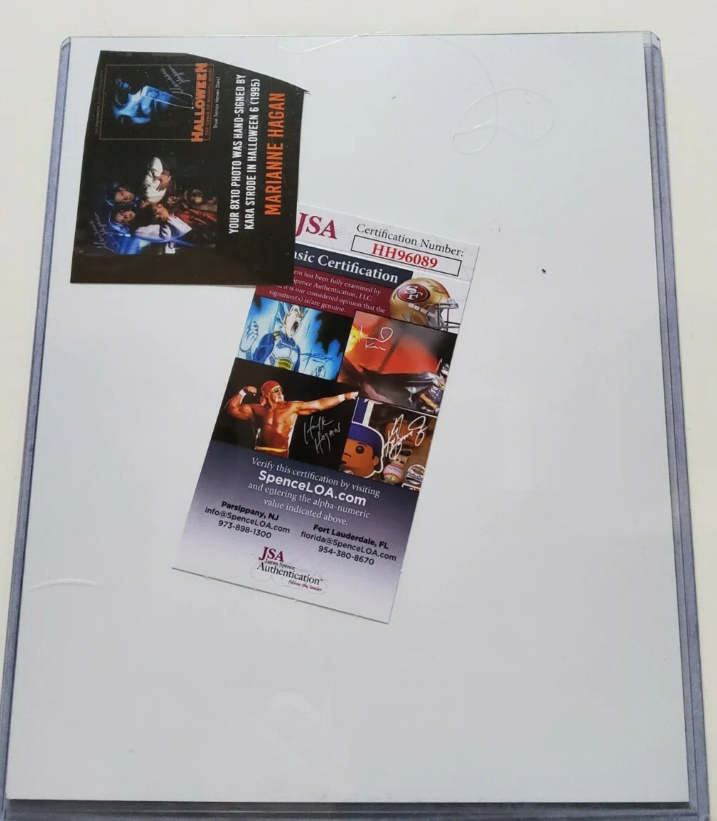 kara strode — Zobie Fright Halloween 6 Signed Kara Strode Marianne Hagan 8x10 JSA Certified, image 2
