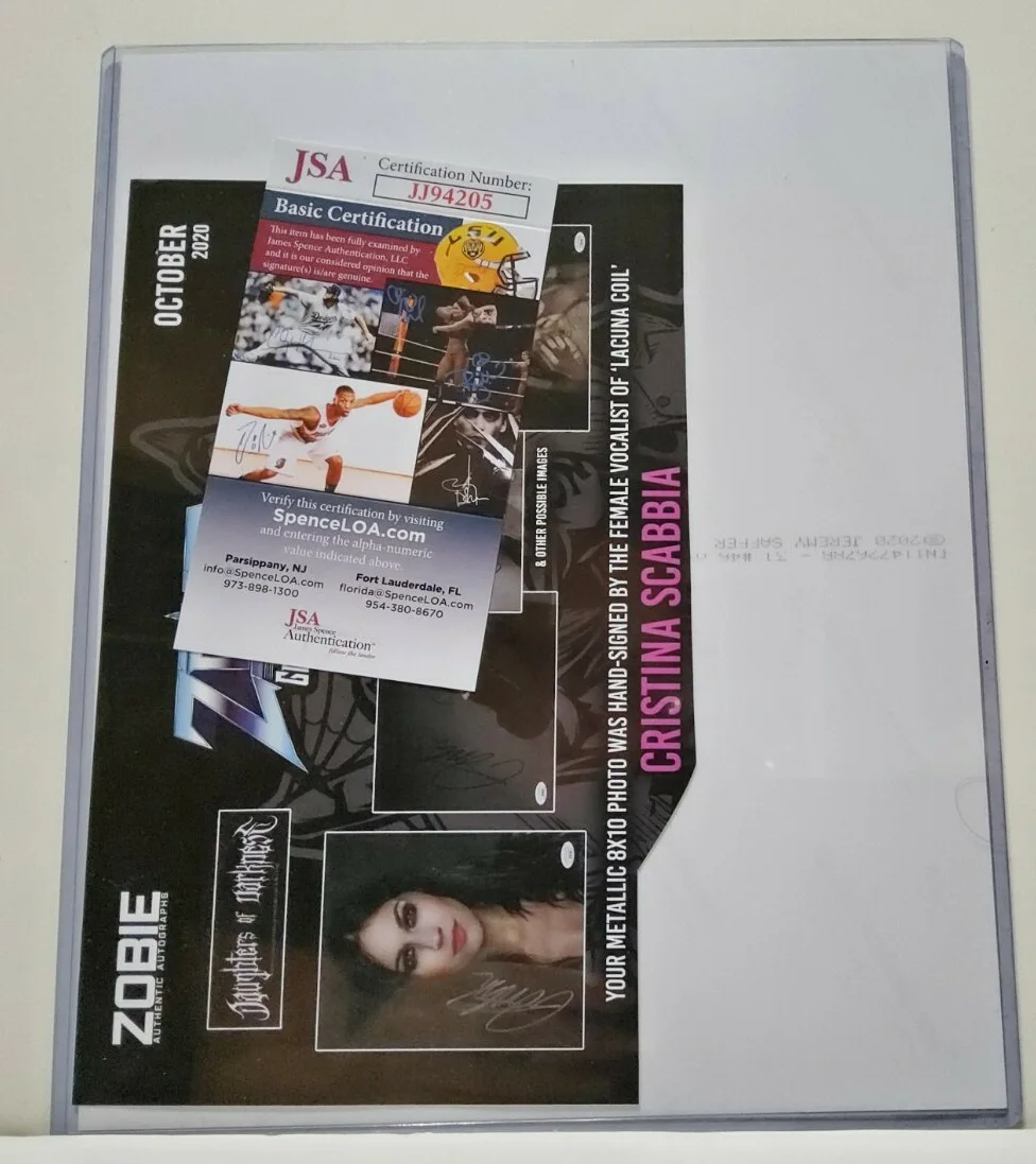 Zobie Woman of Metal Christina Scabbia Lacuna Coil 8x10 Signed JSA Certified, изображение 2
