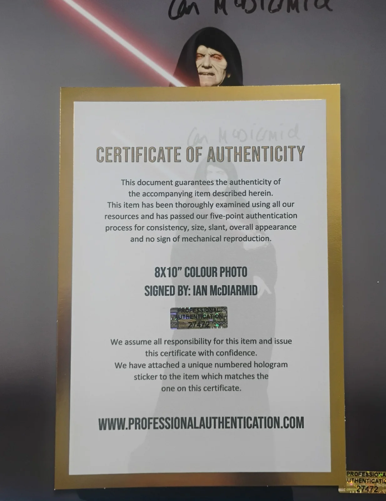 Ian McDiarmid Hand Signed 8x10 Photo COA Star Wars Emperor NO US TARIFFS, изображение 4
