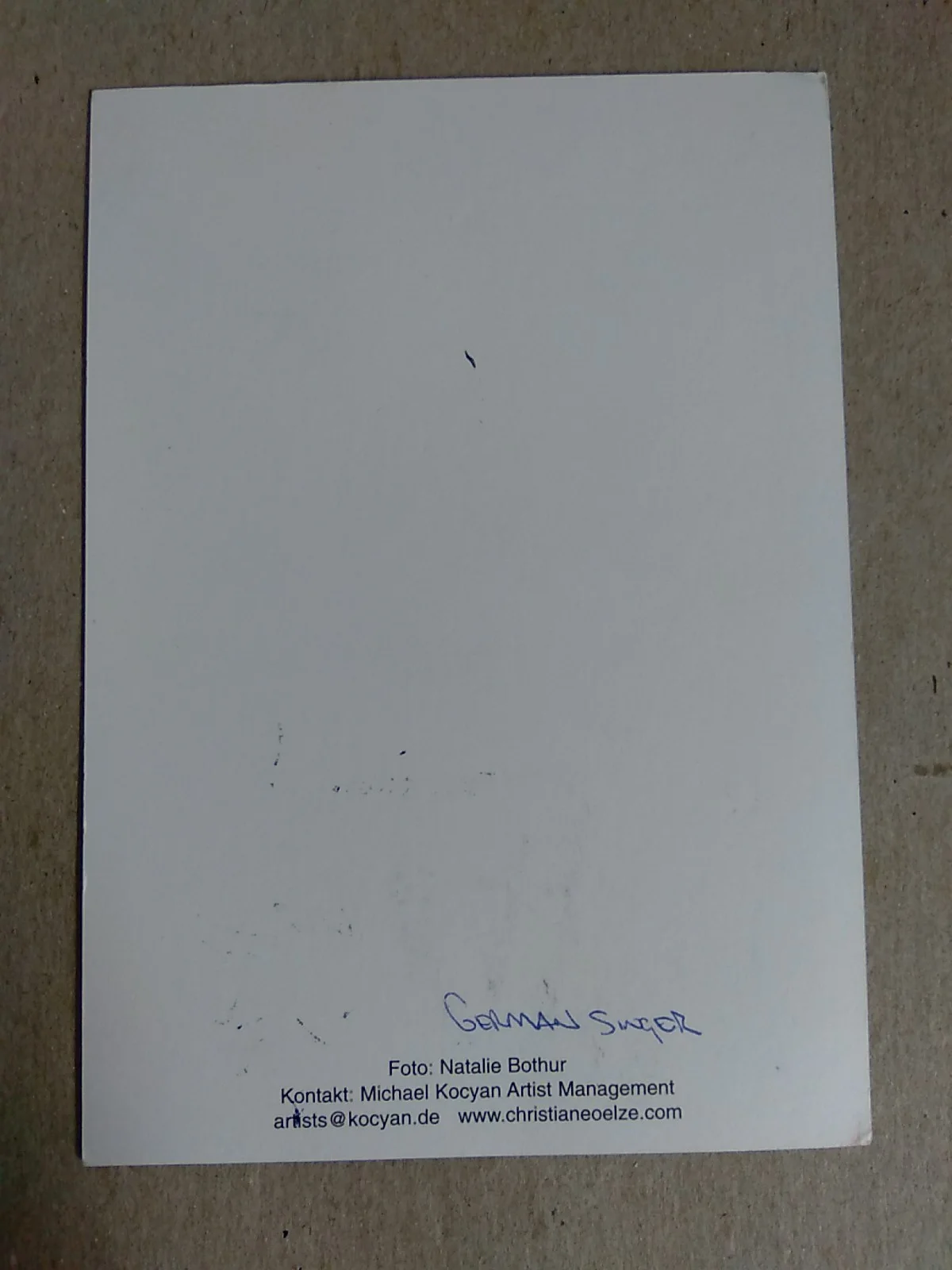 Christiane Oelze German Operatic Soprano Signed Autograph 6x4 Photo, изображение 3