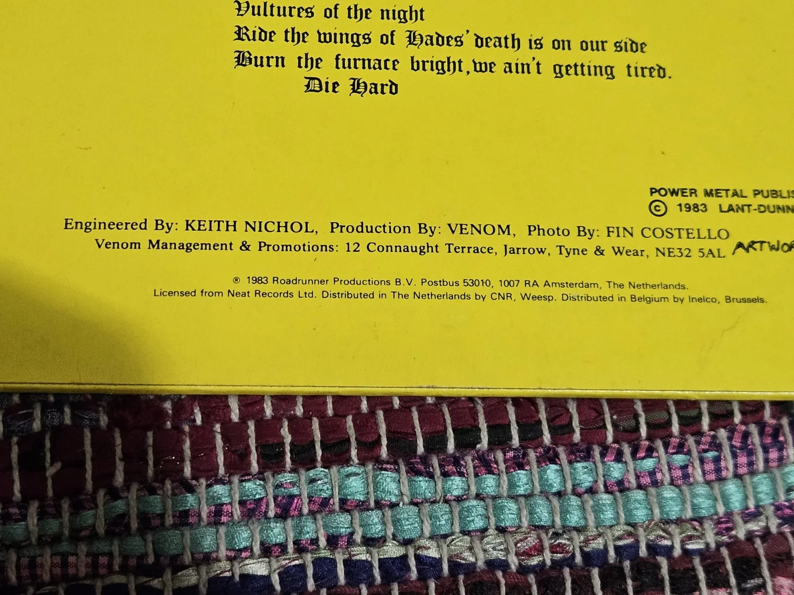 Venom "Acid Queen/Bursting Out" 12-Inch LP Single Venom Die Hard Vinyl Original, изображение 4