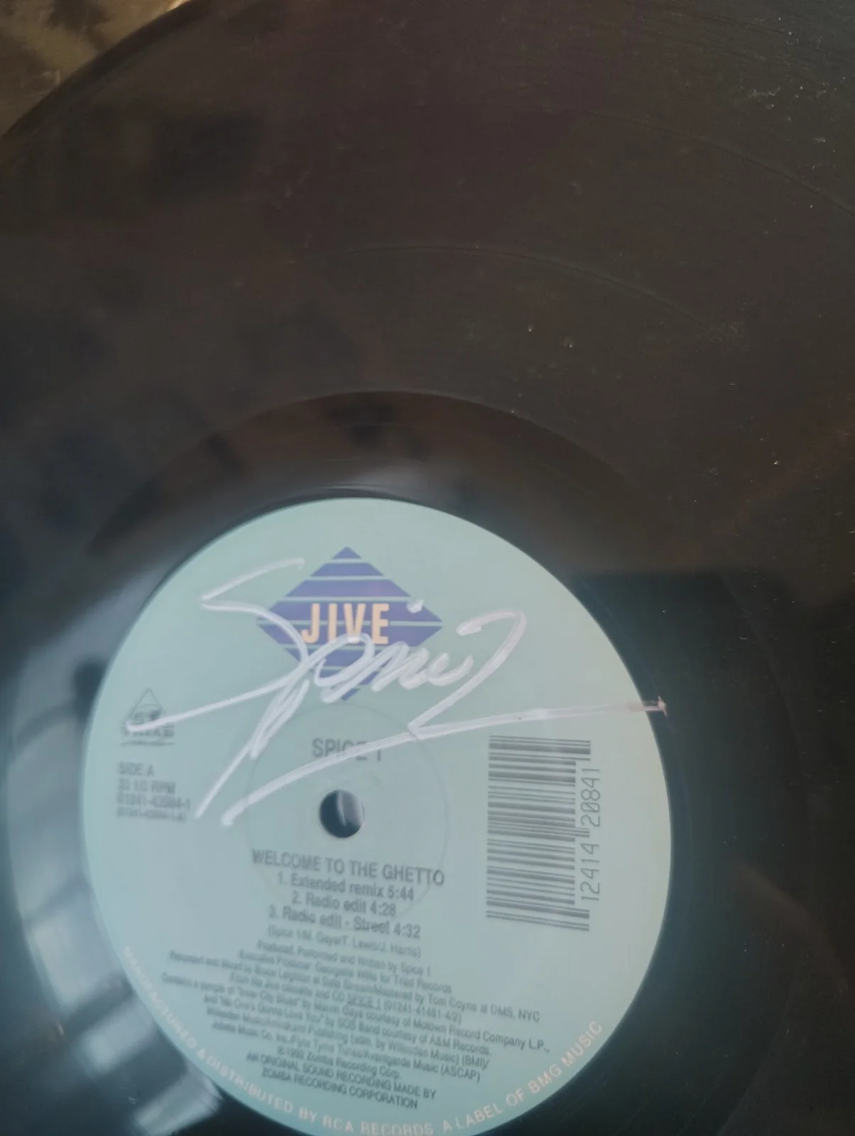 Spice 1 Signed Vynil Record Disc Auto, image 2
