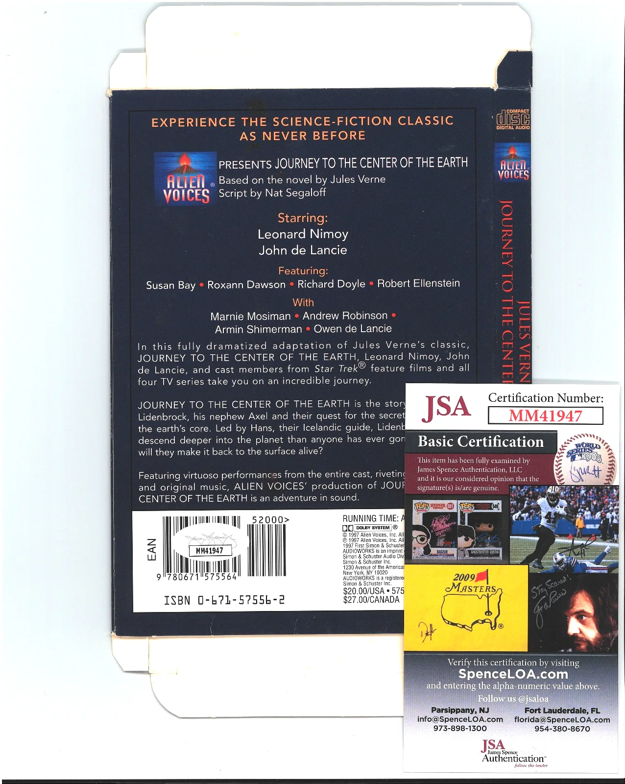 Leonard Nimoy — Leonard Nimoy SPOCK John de Lancie Q Dual Autograph SIGNED CD Box JSA Star Trek, image 4
