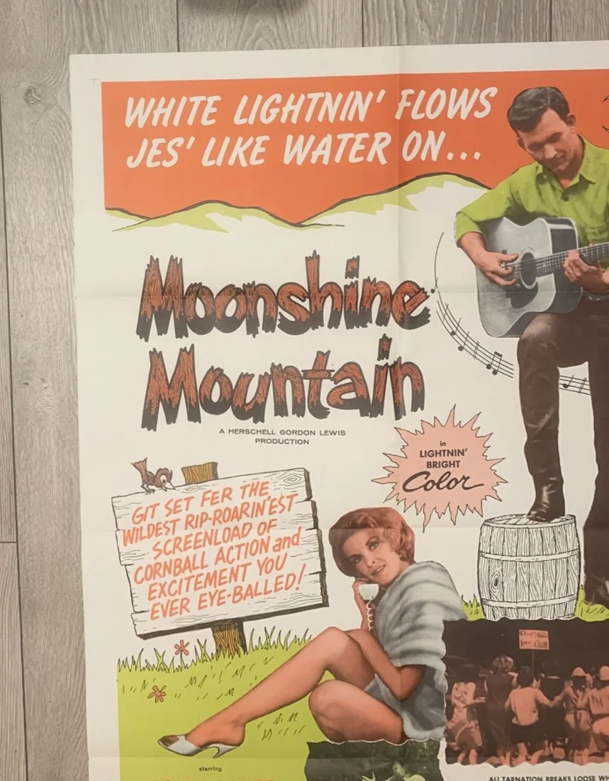 MOONSHINE MOUNTAIN 1964 HERSCHELL GORDON LEWIS ORIGINAL US ONE SHEET, image 3