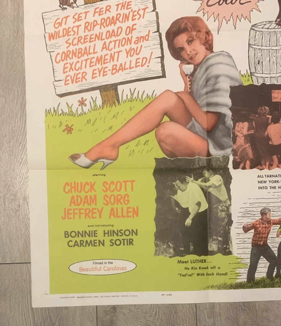 MOONSHINE MOUNTAIN 1964 HERSCHELL GORDON LEWIS ORIGINAL US ONE SHEET, image 5