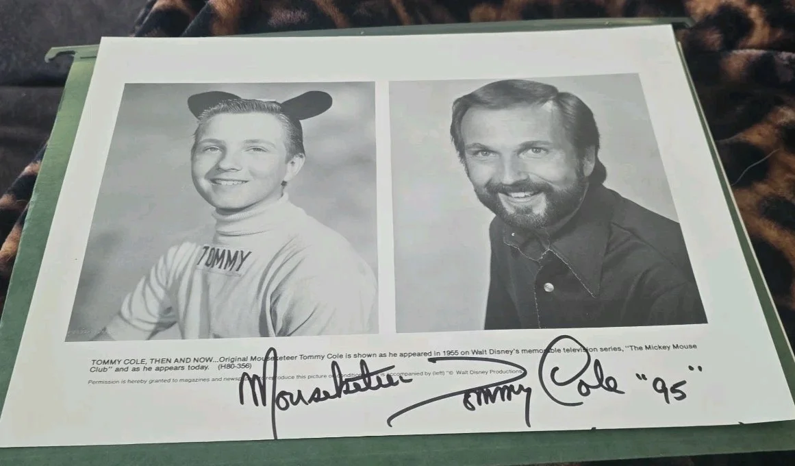 Tommy Cole — 8x10 Signed Photo Tommy Cole Mouseketeer Then and Now