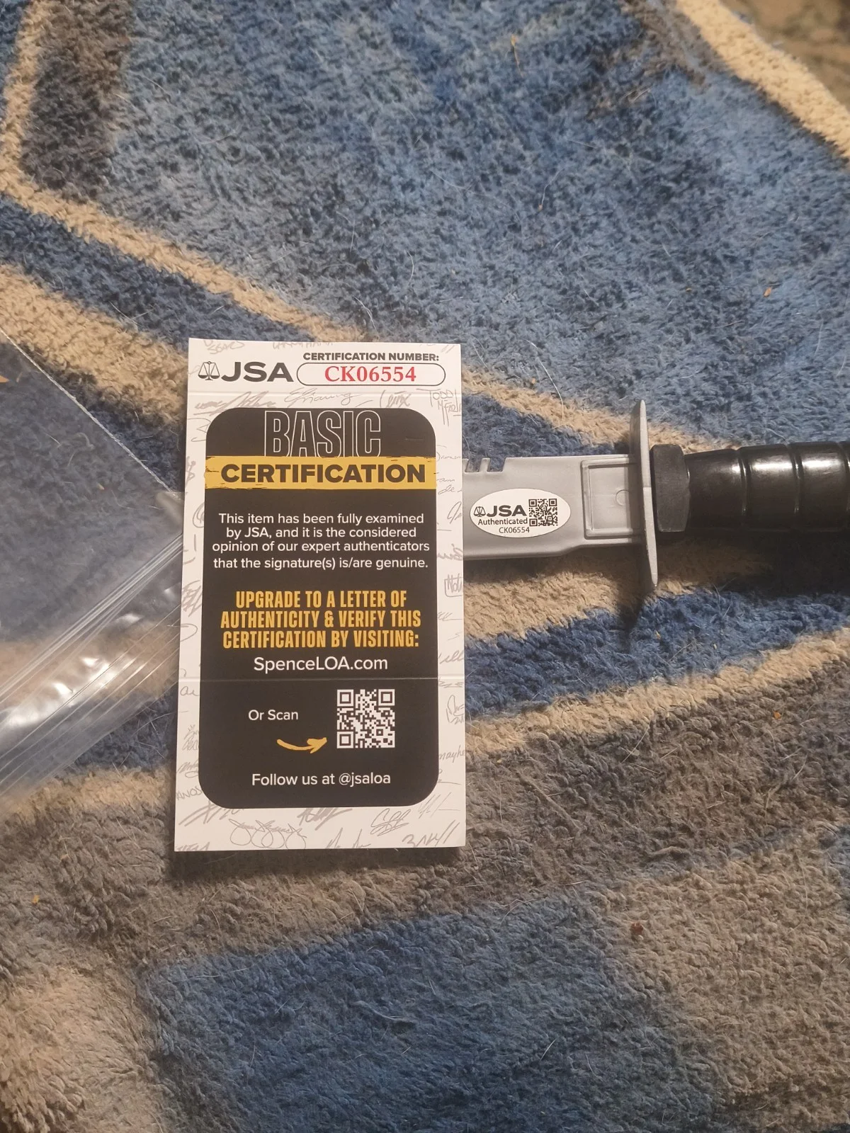 Nick Castle — Nick Castle Signed 9” Toy Knife "The Shape” Halloween Mike Myers JSA Certified, изображение 3