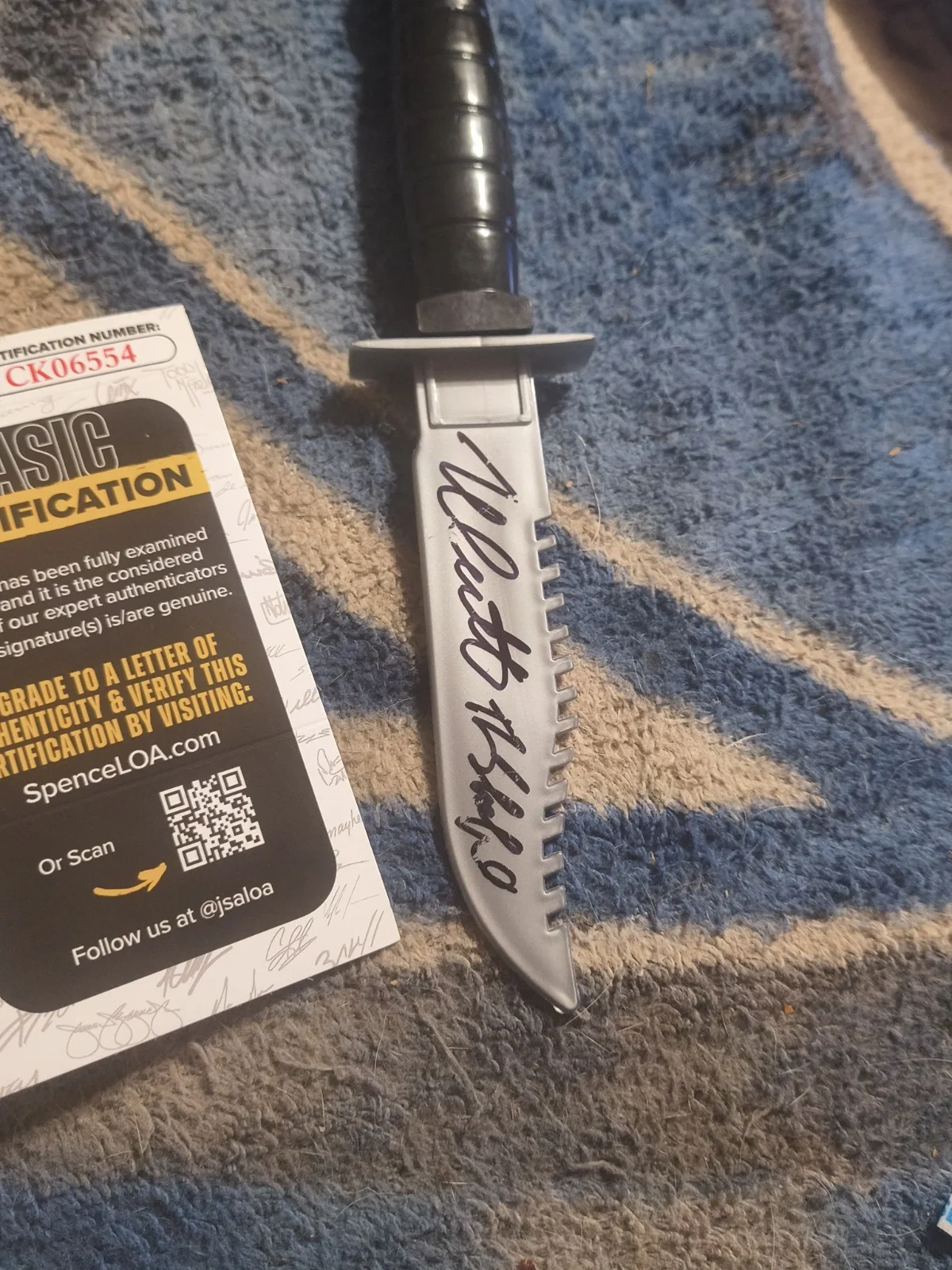Nick Castle — Nick Castle Signed 9” Toy Knife "The Shape” Halloween Mike Myers JSA Certified, изображение 4