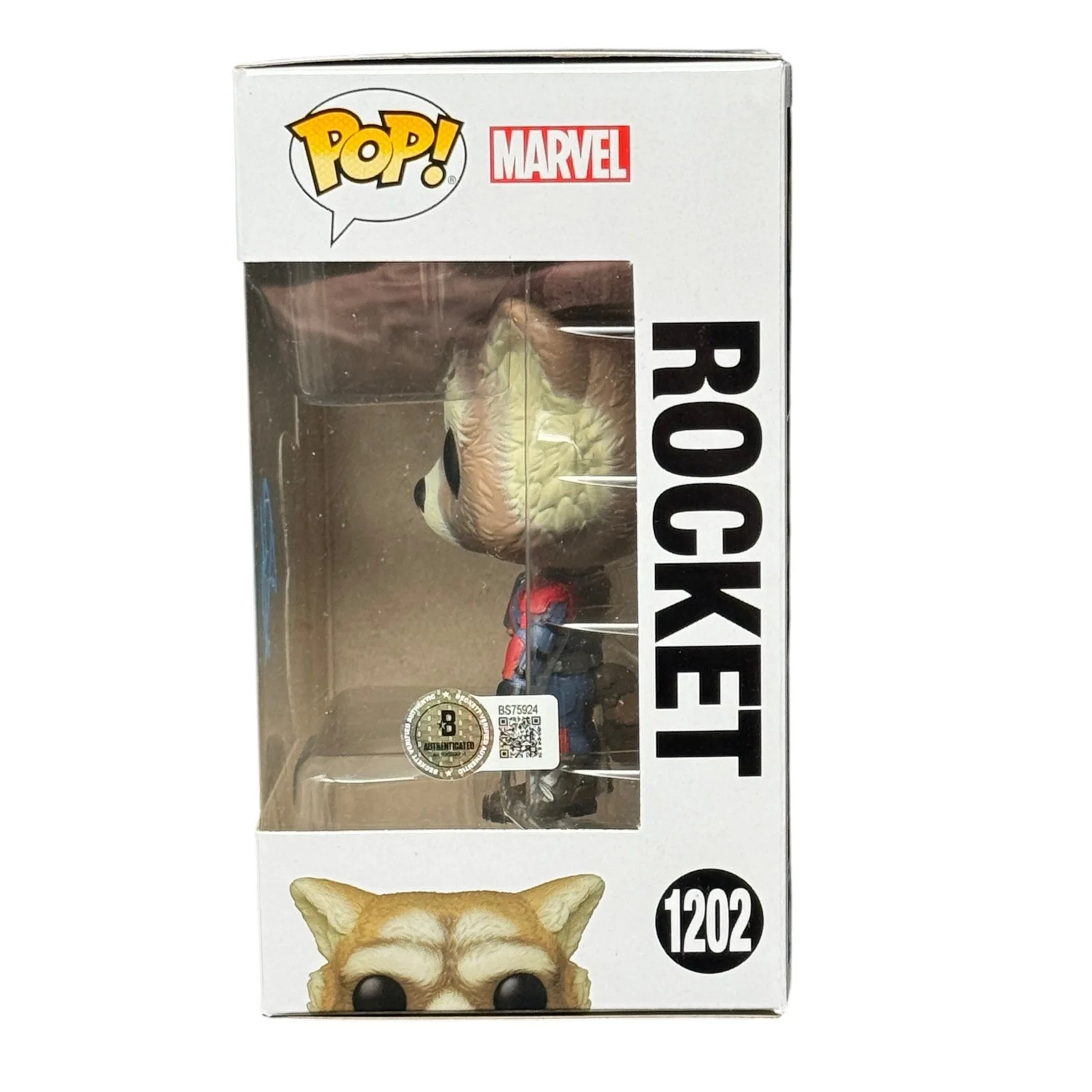 Bradley Cooper — Bradley Cooper Signed Rocket Funko Pop 1202 Autograph Guardians Beckett COA, изображение 2