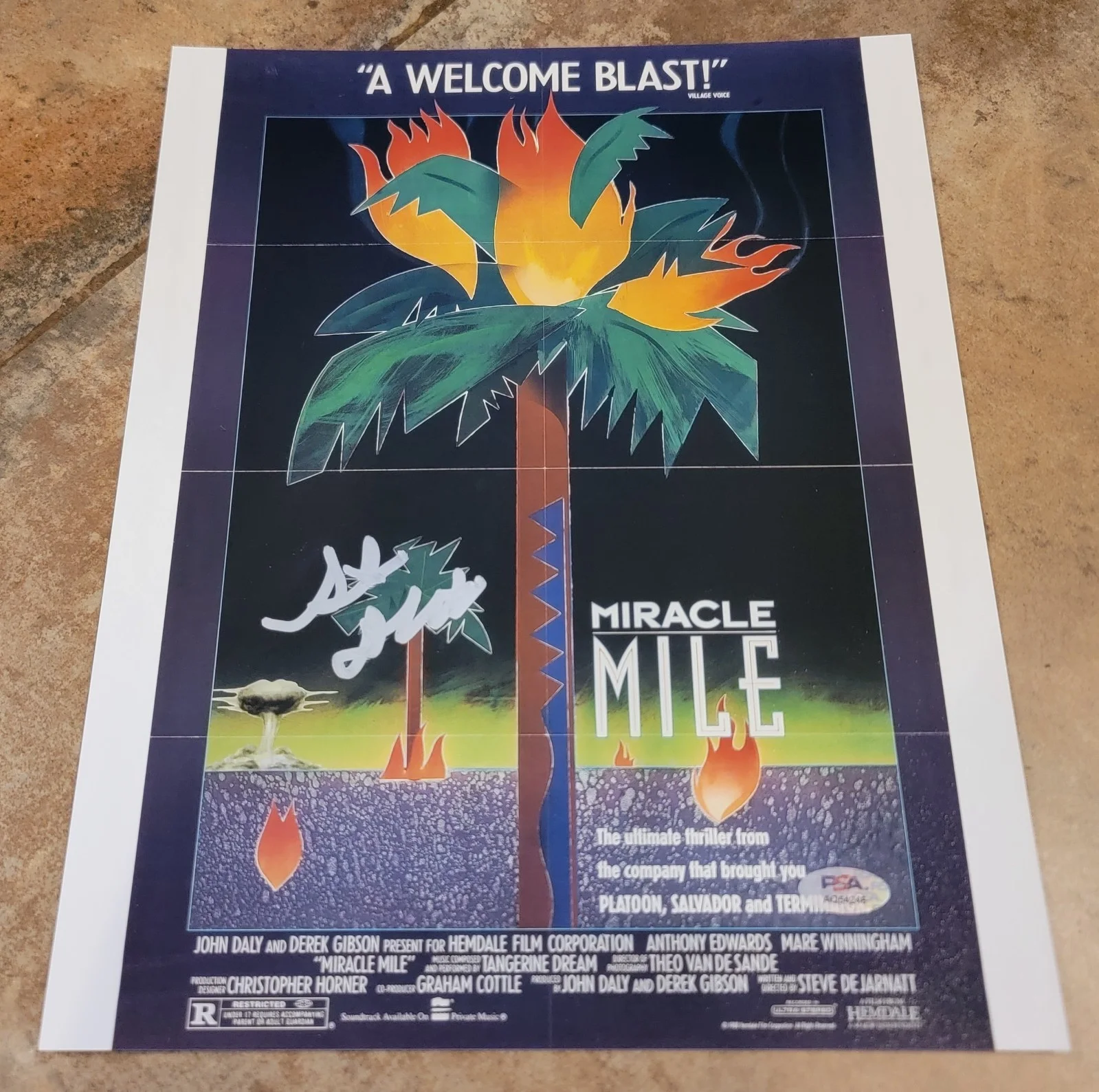 Steve De Jarnatt — Steve De Jarnatt signed 11x14 photo autograph PSA DNA Miracle Mile poster