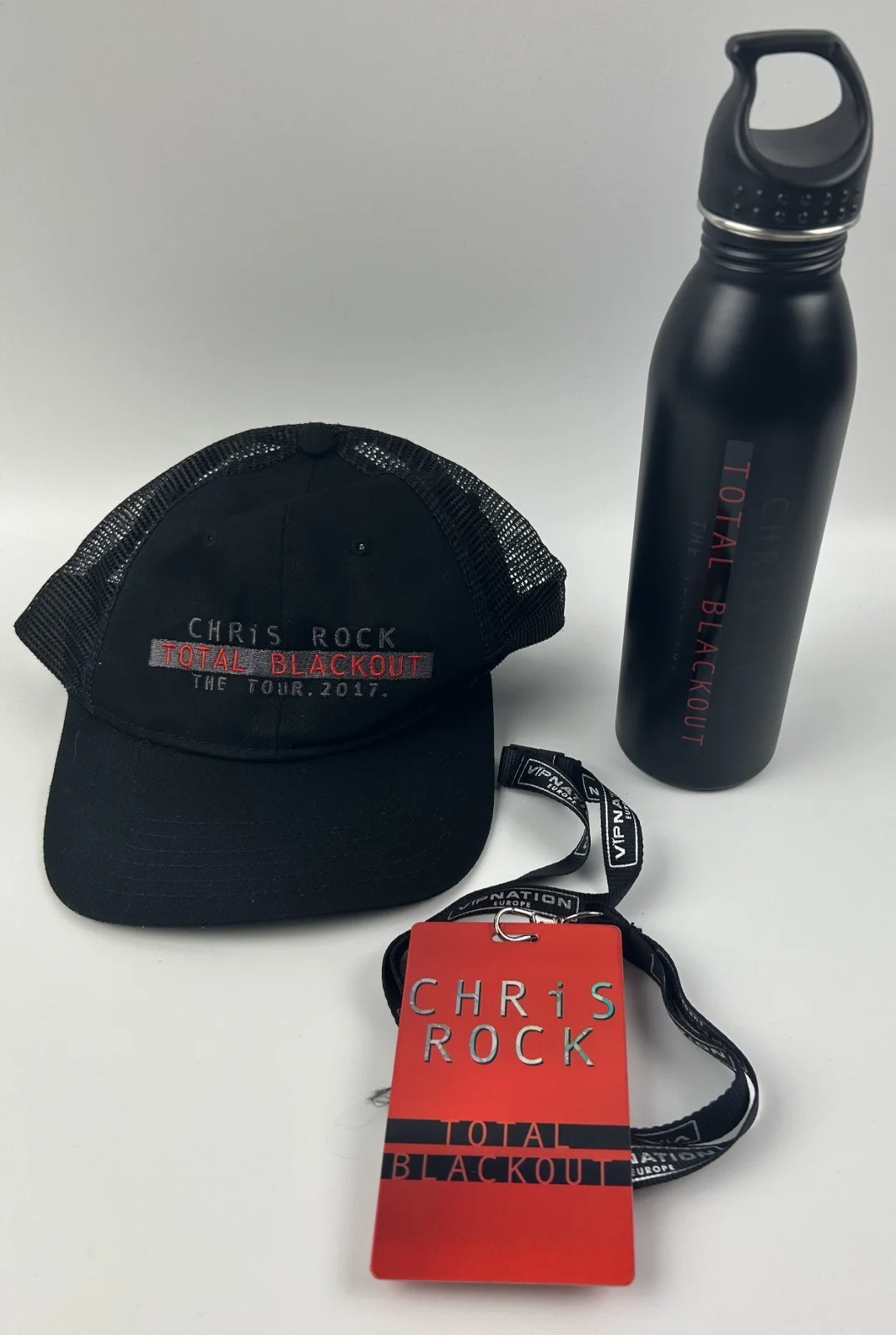 Chris Rock Backpack Cap Bottle Lanyard Total Blackout Tour Promotional Kit 2017, изображение 2