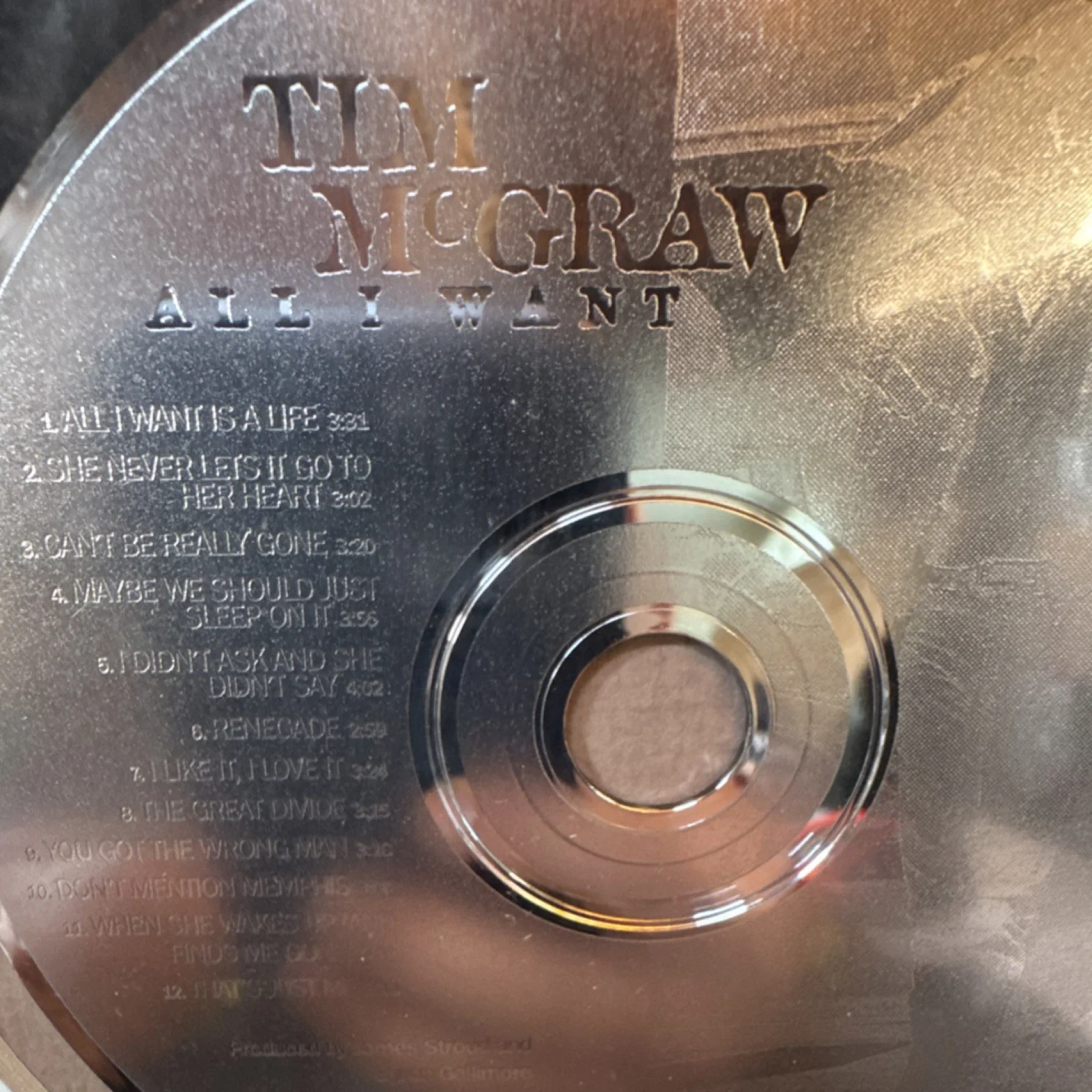 Tim McGraw Signed Limited Edition Framed 'All I Want' CD 84/2500 Original, image 3